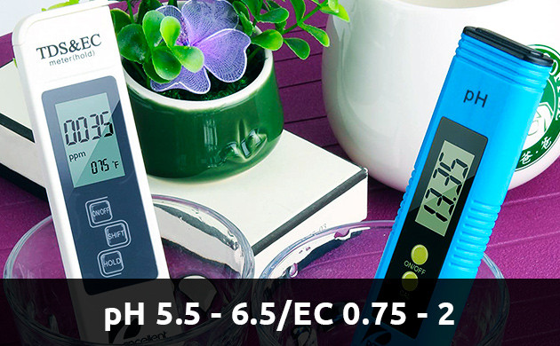 pH 5.5-6.5 и EC 0.75-2