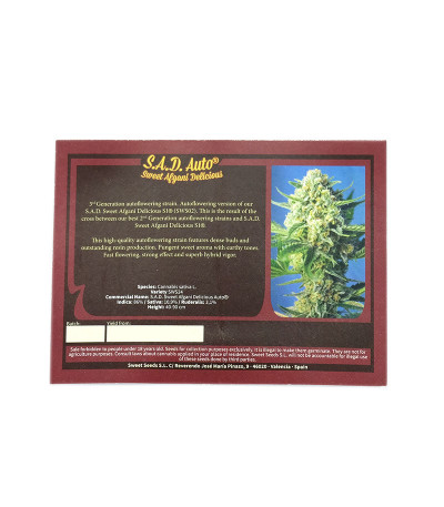 Семена сорта S.A.D. Sweet Afgani Delicious Auto fem (Sweet Seeds)